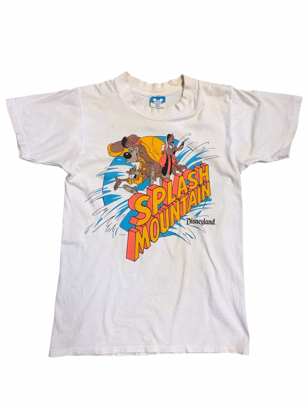 Vintage Disneyland Splash Mountain White Graphic Tee RARE - Size XS